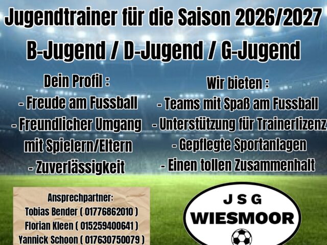 Neue Jugendtrainer gesucht !!!